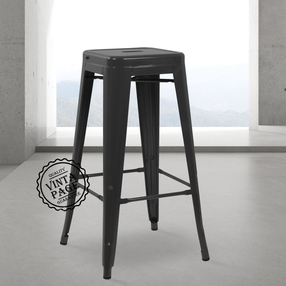 Black Tolix Bar Stool