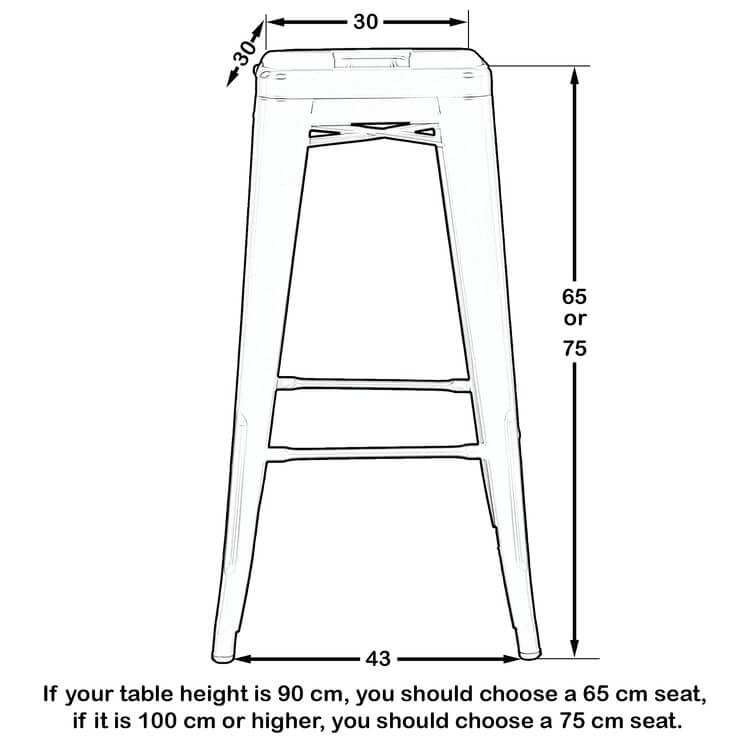 Black Tolix Bar Stool
