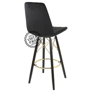 Lizbon Gold Bar Chair Black