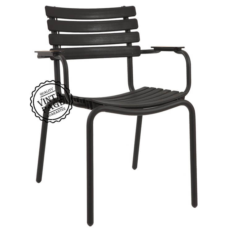 Black Rebeca Garden Chair with Arms
