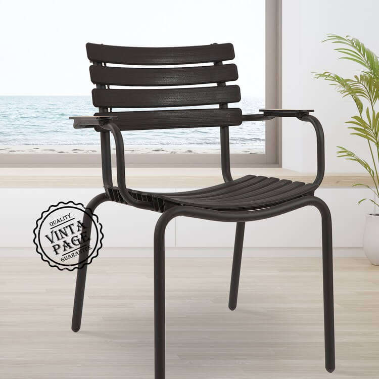 Black Rebeca Garden Chair with Arms