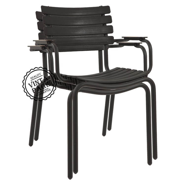Black Rebeca Garden Chair with Arms