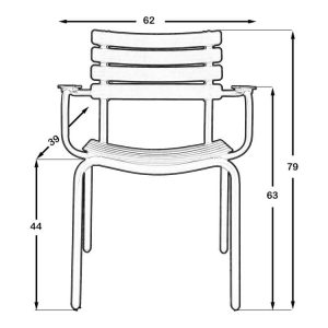 Black Rebeca Garden Chair with Arms