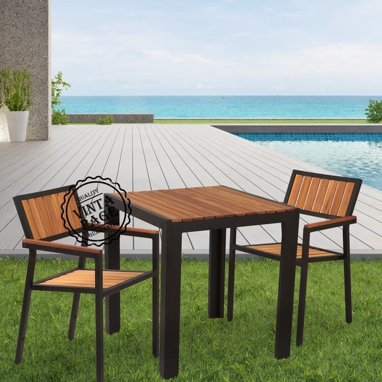 Kalos Arm Garden Table Set (Square)