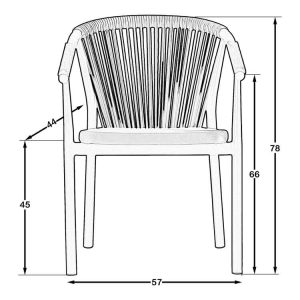 Roma Arm Garden Chair Cream