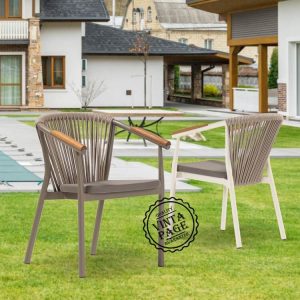Roma Arm Garden Chair Cream