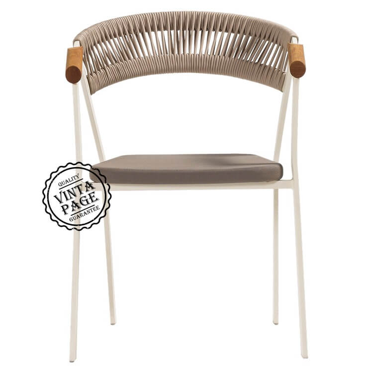 Udinese Garden Chair with Arms (Cream)