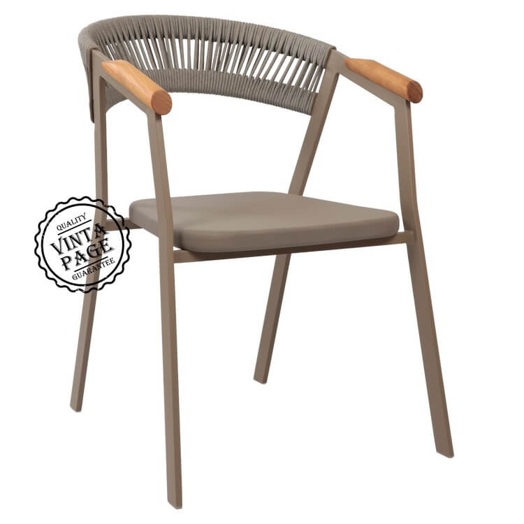 Udinese Garden Chair Cappucino with Arms