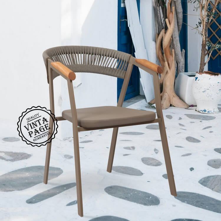 Udinese Garden Chair Cappucino with Arms